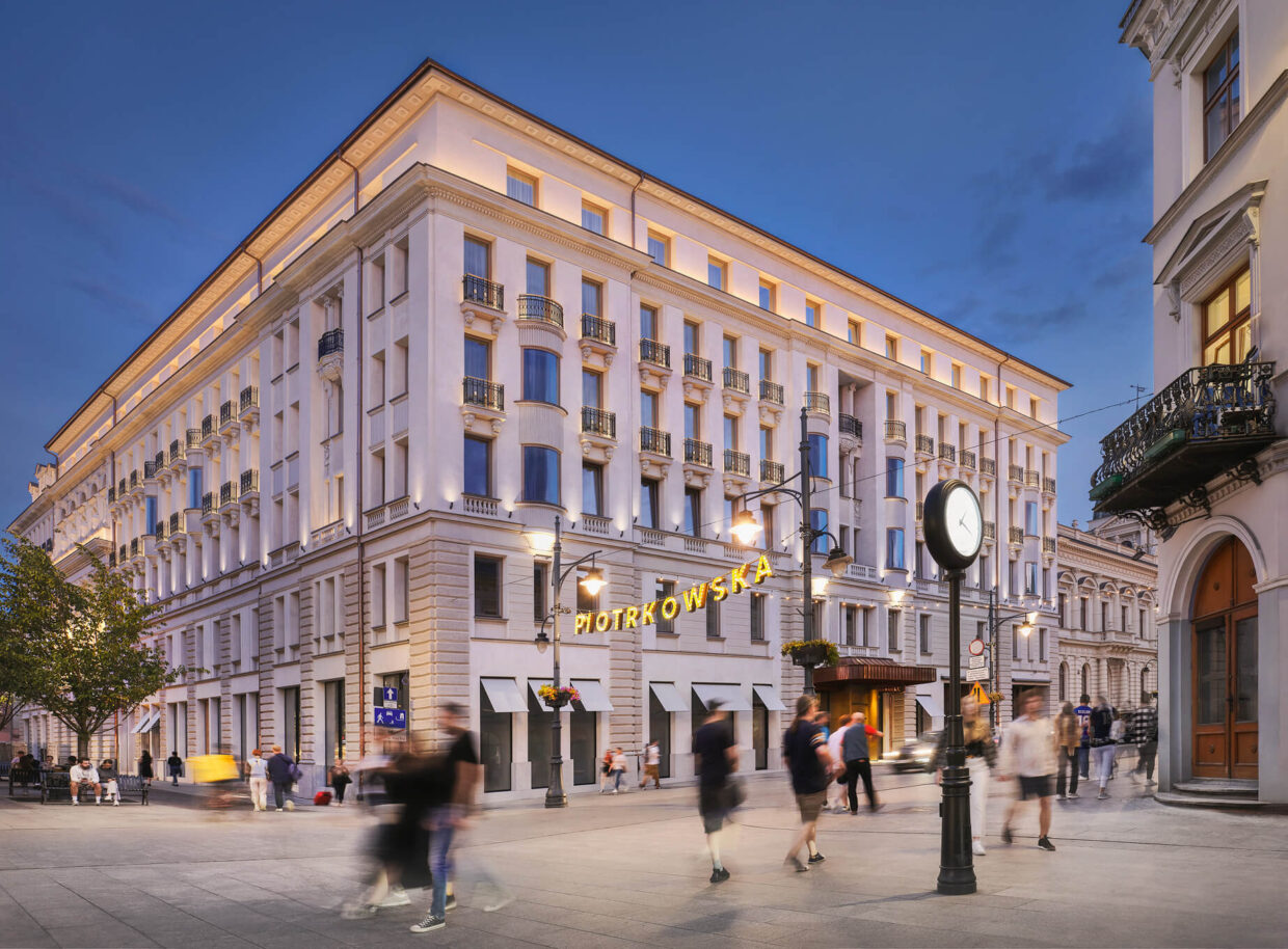 Grand Hotel w Łodzi przy ulicy Piotrkowskiej